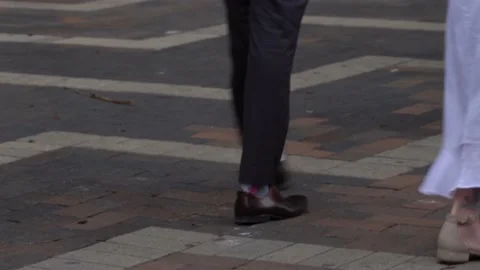 Very close up of Legs standing, walking in the city Video stock 197446696