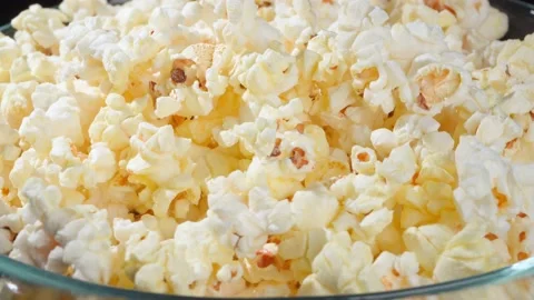 Very close-up macro. Popcorn turns Stock Footage 155279729