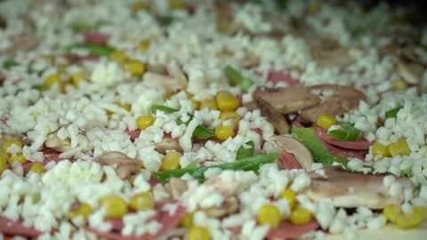 Very close uncooked pizza Stock Footage 187150664
