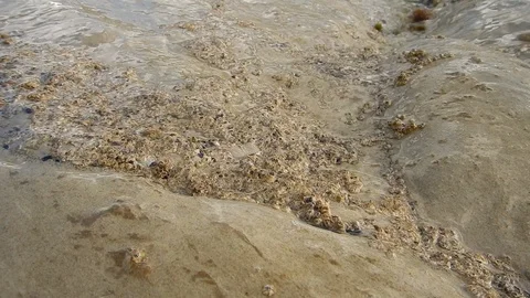 Very close video recording of waves gently lapping the cliff 4325 Stock Footage 107400067