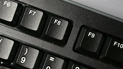 Very close up view of a computer keyboard Stock Footage 220648701