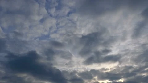 Very cloudy dark sky at sunrise - background - time lapse Stock Footage 143383462