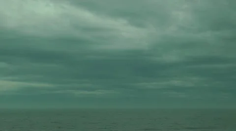 Very cloudy ocean and sky timelapse Stock Footage 11092857