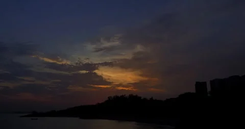 Very Cloudy Sunset Stock Footage 258781412