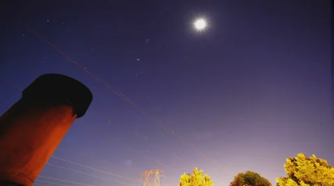 Very cool long-exposure timelapse night sky with chimney sparks Stock Footage 37098775