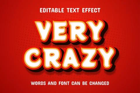 Very crazy 3d text effect Stock Illustration