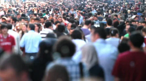 Very crowded street Stock Footage