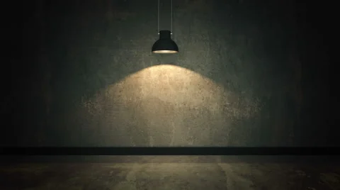 Very dark and dim concrete room Stock Footage