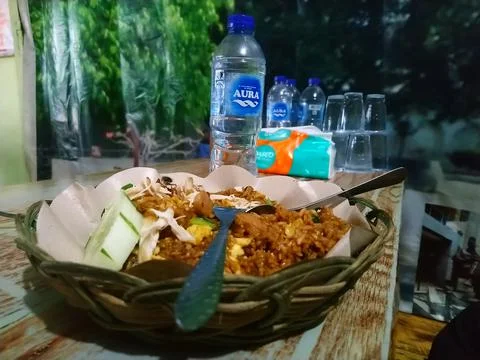 A very delicious breakfast menu typical of Indonesia in the morning Stock Photos