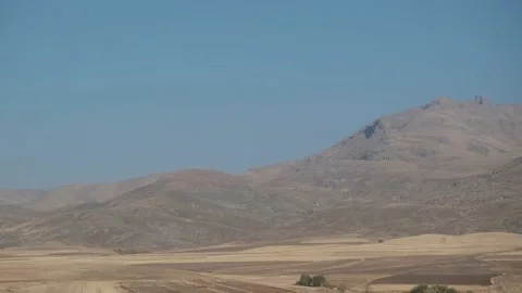 The very dry leeward side of the Taurus mountains in Anatolia Stock Footage 146029640