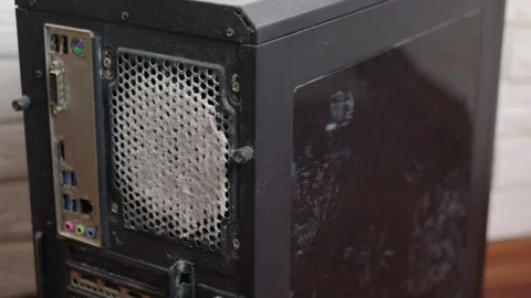 Very dusty computer case needs cleaning Stock Footage 333318717