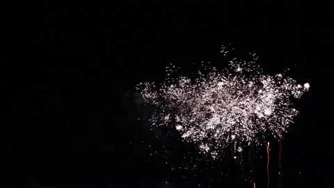 Very explosive fireworks in the dark sky Stock Footage 321351846