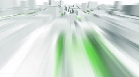 Very fast camera flight through 3D City, seamless loop, motion blur. Stock Footage 62711831