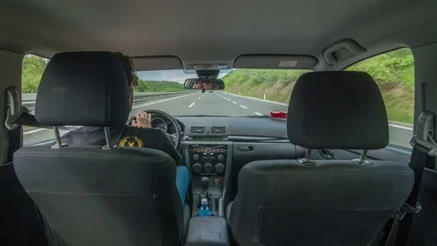 Very fast driving in the cockpit Video stock 76549448