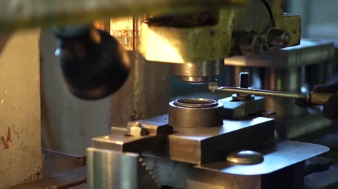 Very heavy machine makes holes Video stock 61520192