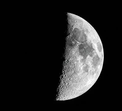 Very high resolution Full Moon. Pitch black sky, and plenty of room for contr Stock Photos
