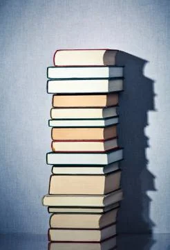 Very high stack of books Stock Photos