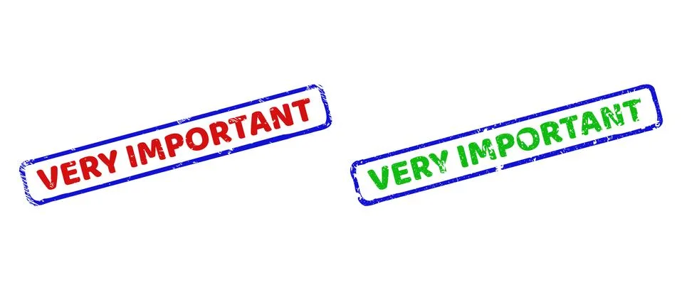 VERY IMPORTANT Bicolor Rough Rectangle Watermarks with Grunge Styles Stock Illustration