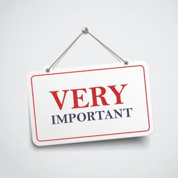 Very important hanging sign Stock Illustration