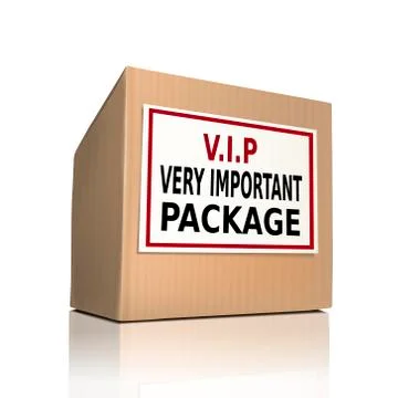 Very important package on a paper box Illustrazione stock