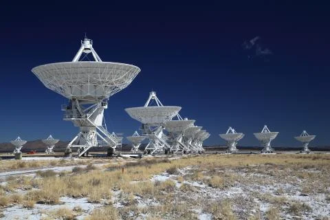 Very Large Array satellite dishes t in New Mexico, USA Stock Photos