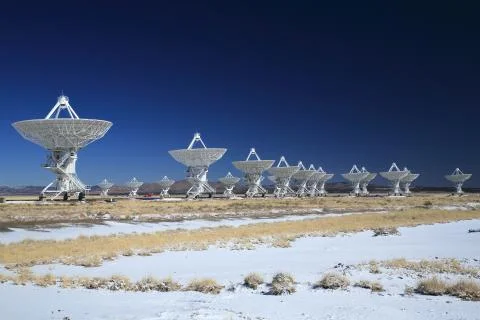 Very Large Array satellite dishes t in New Mexico, USA 写真素材