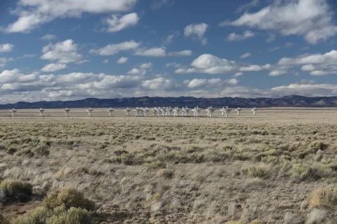 Very Large Array satellite dishes t in New Mexico, USA Stock Photos