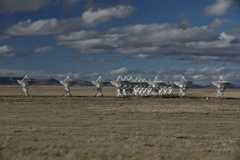 Very Large Array satellite dishes t in New Mexico, USA Stock Photos