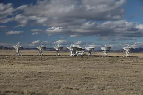 Very Large Array satellite dishes t in New Mexico, USA 写真素材