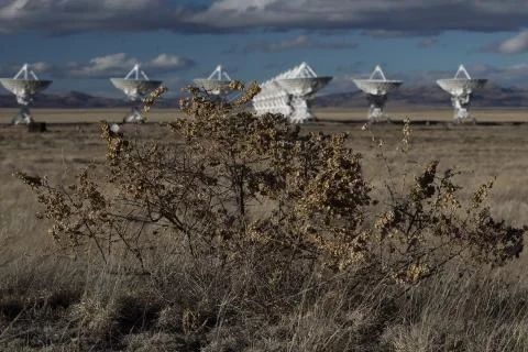 Very Large Array satellite dishes t in New Mexico, USA Stock Photos