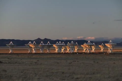 Very Large Array satellite dishes t in New Mexico, USA 写真素材
