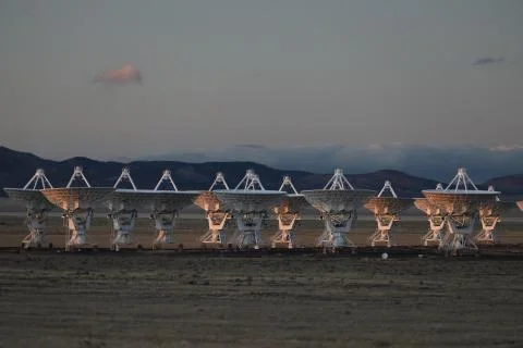 Very Large Array satellite dishes t in New Mexico, USA Stock Photos