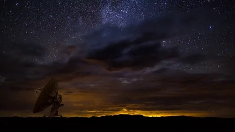 Very Large Array Satellite Stars Timelapse Stock-Footage 82222848