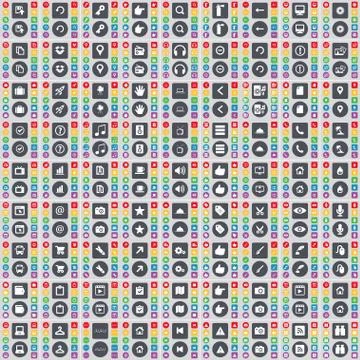 A very large set of colored flat buttons for your design. Vector Stock Illustration