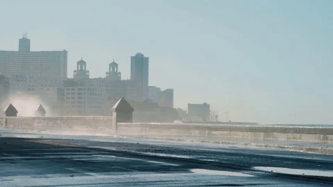 Very large waves pouring ashore. Stock Footage 72486871