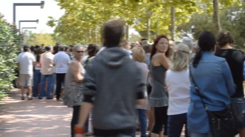 Very Long Line Or Queue Stock Footage 55328346