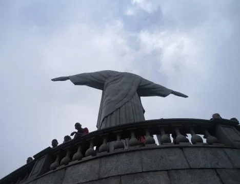 Very low angle view of Christ the Redeemer, in the Corcovado of Rio de Janeiro Stock Photos