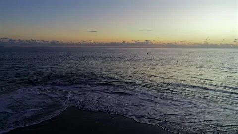 Very Low Flight From the Beach to the Ocean at Cabo Pulmo Before Sunrise Stock Footage 342574152