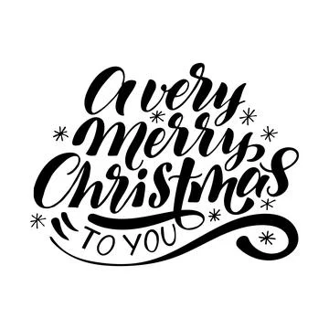 A very merry christmas to you, festive lettering and calligraphy, vector illu Illustrazione stock