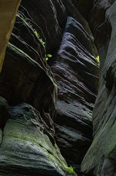 A very narrow path Stock Photos