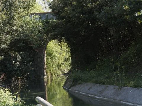 Very nice bike path between sarzana and santo stefano near a channel called l Stock Photos