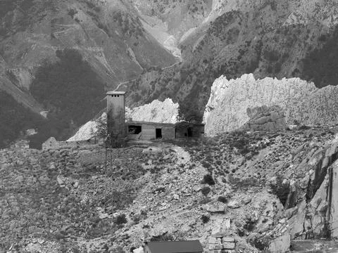 Very nice view of massa marble quarry Stock Photos