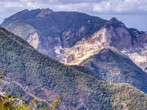 Very nice view of massa marble quarry Foto stock