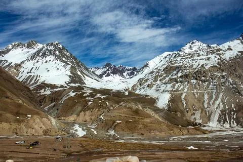 A very nice view of the mountain range from hot springs Stock Photos