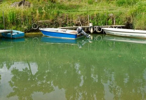 Very nice view of river called magra in la spezia in summer time Stock Photos