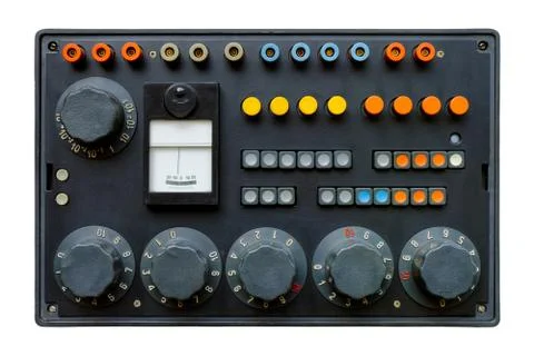 Very old black control panel Stock Photos