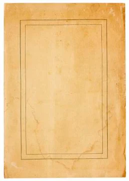 Very old blank paper with thin double border Stock Photos