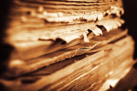 Very Old Book closeup Stock Photos