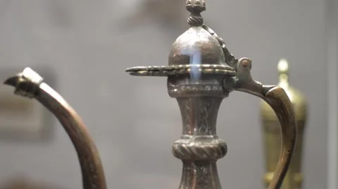 Very old bronze kettle Stock Footage 57642128