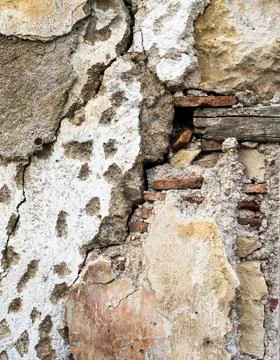 Very old building wall construction technique Stock Photos